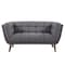 Armen Living Phantom Mid-Century Modern Loveseat in Dark Gray Linen and Walnut Legs LCPH2DG - alternate 5